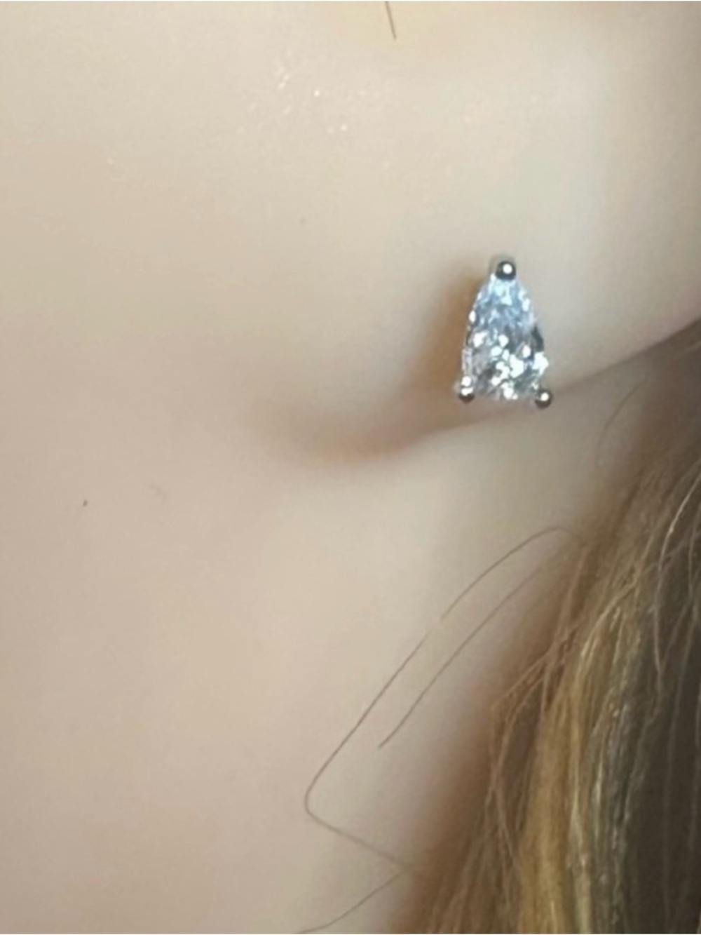 Sparkling Pear Cut Stud Earrings – Cubic Zirconia | Dainty Minimal